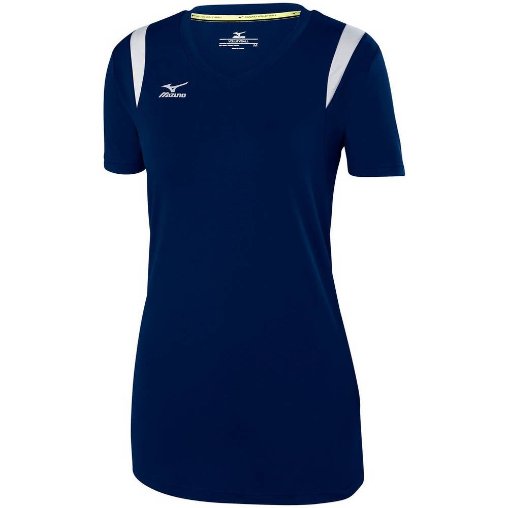 Mizuno Women's Balboa 5.0 Long Sleeve Volleyball Jersey Navy/Silver (440646-ACE)